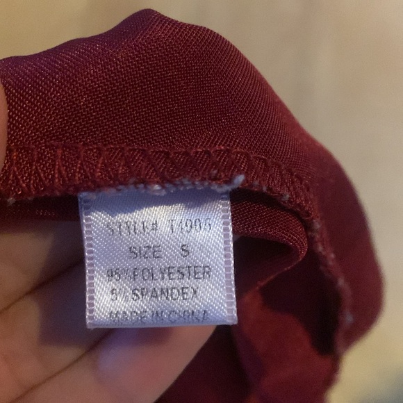 Dark red satin body suit - Picture 4 of 4